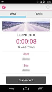 کاربران پس از اتصال به سرور های این وی پی ان براحتی می توانند مدت زمان اتصال به سرور ها را مشاهده کنند. این ویژگی می تواند برای کاربرانی که می خواهند تایم اتصالی به سرور های این وی پی ان را در نظر داشته باشند بسیار مفید باشد.   - دانلود مستقیم فیلتر شکن Capsule VPN