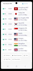 این فیلتر شکن دارای سرور های زیادی درون خود می باشد که کاربران براحتی می توانند از تمامی آن ها استفاده کنند. از این رو استفاده از آن ها می تواند برای کاربران بسیار مفید باشد. این سرور ها از نقاط مختلف کشور می باشند که افراد براحتی می توانند از آن ها استفاده کنند. برخی از این سرور ها دارای سرعتی بالا می باشند که کاربران می توانند از آن ها بهره مند شوند. یکی از سرور های این نرم افزار که دارای پینگ پایین 100 می باشد سرور سنگاپور است. این سرور دارای سرعتی بالا و تست شده می باشد که کاربران براحتی می توانند از آن استفاده کنند.   - فیلتر شکن قوی با لینک مستقیم FastSurf VPN