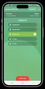 یکی از ویژگی های منفی که درون فیلتر شکن جدید برای رایتل Arman vpn pro وجود دارد نیاز به رمز برای استفاده می باشد. افراد برای اتصال به سرور های این ابزار باید یک رمز انتخابی را ایجاد کنند. از این رو کاربران بعد از دانلود و نصب این ابزار ابتدا باید یک رمز را برای آن ایجاد کنند. توجه داشته باشید بعد از ایجاد رمز هیچ نیازی به ثبت ایمیل نخواهید داشت. با استفاده از آن براحتی می توانید تایم زیادی را به این ابزار دسترسی داشته باشند. و همواره می توانید به سرور های آن دسترسی داشته باشید.   - فیلتر شکن جدید برای رایتل Arman vpn pro